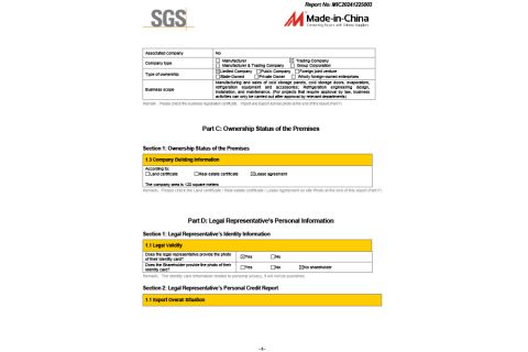 Certificates certificate from Changzhou Snow Cube Refrigeration Equipment Co., Ltd