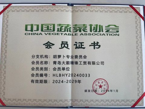 certificates certificate from Qingdao Dashun Jingfeng Industry and Trade Co., Ltd.