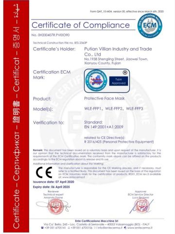 Certificate of Compliance certificate from Newstar (Quanzhou) Industrial Co., Ltd.