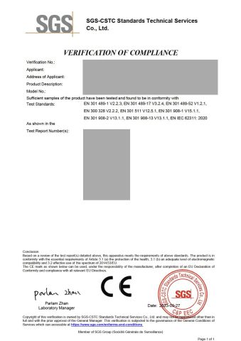certificate certificate from Shanghai Sanran Industrial Co., Ltd.