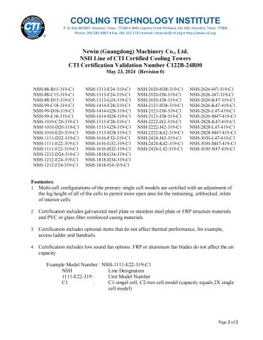 CTI Certificate certificate from Newin (Guangdong) Machinery Co., Ltd.