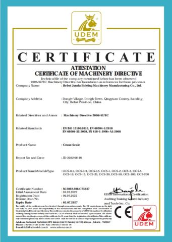 Our certificate certificate of Hebei Junnuo Hoist Machinery Co., Ltd – certificate photo, supplier certificates section