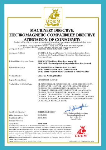 CE certificate of Shenzhen Danrel Industrial Co., Ltd. – certificate photo, supplier certificates section