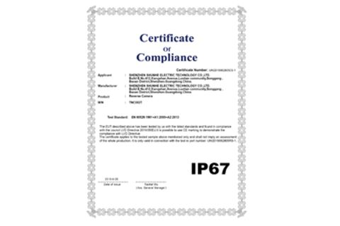 IP Certificate certificate from Shenzhen Topnavis Electronics Co., Ltd.