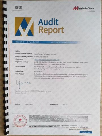 SGS certificate from Hebei Tianao Technology Co., Ltd.