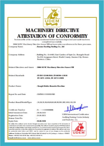 CE Certificate certificate from Jiaozuo Taoding Trading Co., Ltd