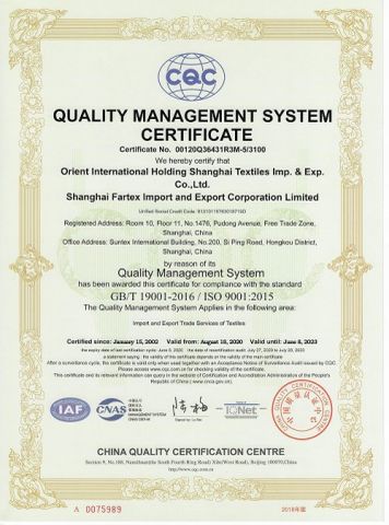 00120Q36431R3M-5/3100 certificate from Shanghai Fartex Import and Export Company Limited