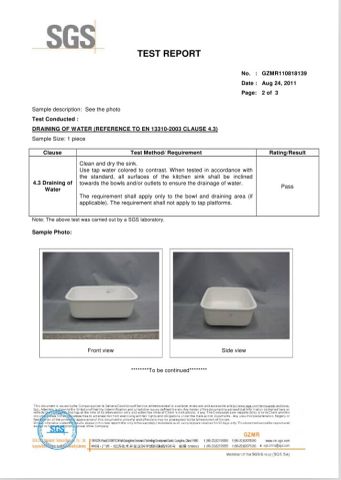 Solid Surface Sink SGS Certification certificate from Shenzhen MSUN Sanitary Ware Co., Ltd.