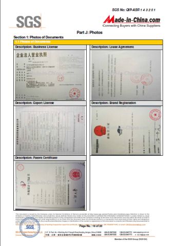 SGS-Supplier Assessment Report certificate from Taizhou Kedi Plastic Co., Ltd.