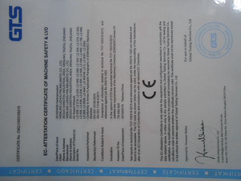 CE Certificate certificate from TAIZHOU LIZHOU PNEUMATIC TOOLS CO., LTD.