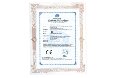 Certification certificate from Henan Topp Machinery Co., Ltd.