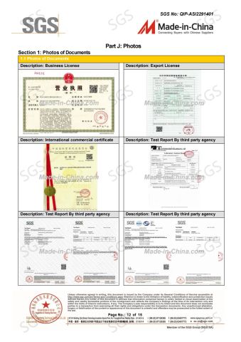 SGS certificate of Henan Brilliant Biotech Co., Ltd. – certificate photo, supplier certificates section