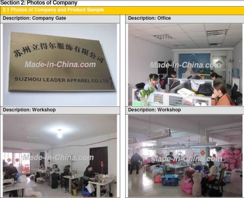 The SGS Business Field Audit Report for Leader Apparel Wedding Dress Factory 2015 certificate from Suzhou Leader Apparel Co., Ltd.