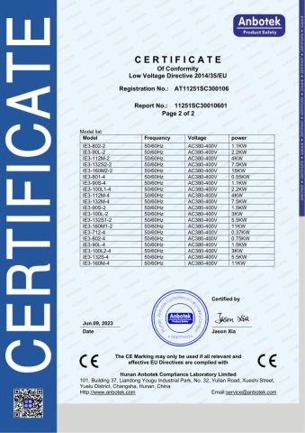 CE certifiate of IE3 motor certificate from Zhejiang Dongye Transmission Electromechanical co.,Ltd