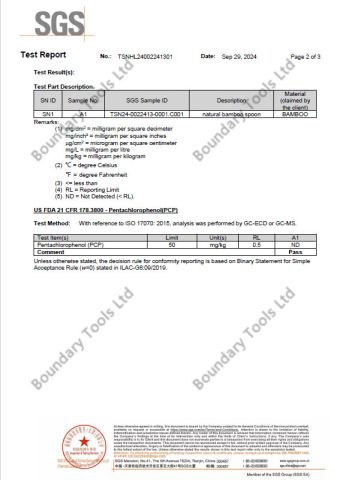 FDA certificate from Boundary Tools Co., Ltd.