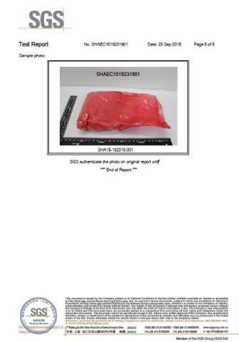 SGS certificate from Nanjing Powder New Material Co., Ltd.