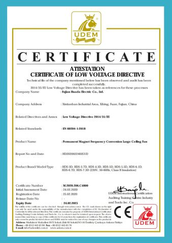 certificate certificate from Fujian Mindong IMP. & EXP. Co., Ltd.