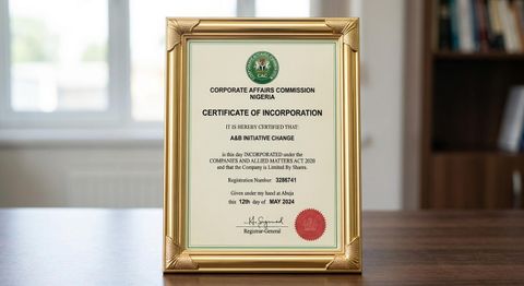 A&B initiative change certificate from A&B farms