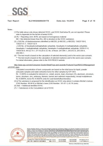 SGS Test Report 5 certificate from Eiffel Medical Supplies Co., Ltd.
