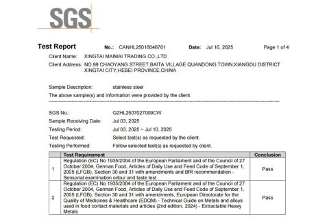 Cookie Cutter(LFGB) certificate from Xingtai Maimai Trading Co., Ltd.