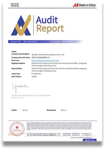 Certificates certificate of Qingdao Torch Mechanical Equipment Co., Ltd. – certificate photo, supplier certificates section