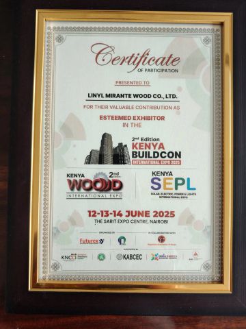 REWARDS certificate from Linyi Mirante Wood Co., Ltd.