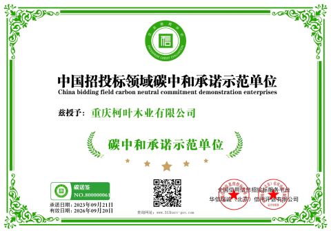 Certificate certificate of Chongqing Keye Wood Industry Co., Ltd. – certificate photo, supplier certificates section
