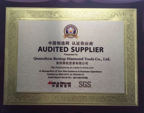 SGS Certification certificate from Xiamen Bestop Diamond Tools Co., Ltd.