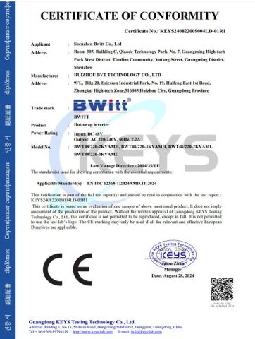 CE certificate from Shenzhen Bwitt Co., Limited
