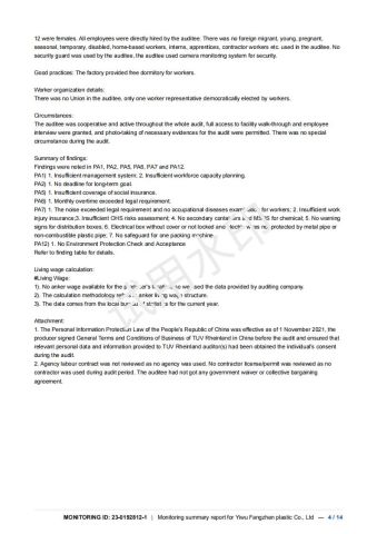 bsci3 certificate from Yiwu Fangzhen Plastic Co., Ltd.