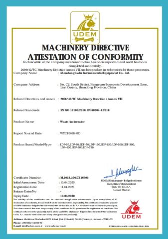 certificate certificate from Shandong Lvdu Environmental Equipment Co., Ltd