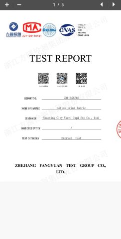 Product Inspection Report certificate of Shaoxing City Yachi Import&Export Co., Ltd. – certificate photo, supplier certificates section