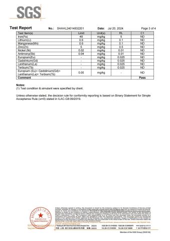 Report for Palstic grape bags certificate from KAIPING FEILIYANG PACKING MATERIALS CO., LTD.