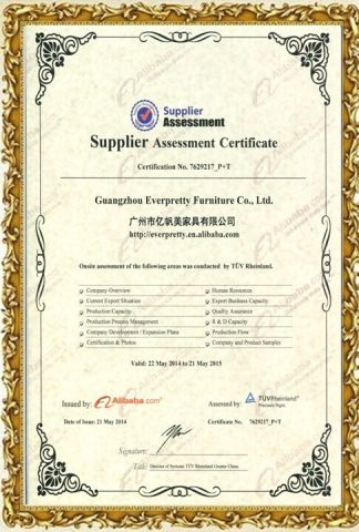 INTERNATIONAL TUV CERTIFICATE certificate from Guangdong Everpretty Furniture Co., Ltd.