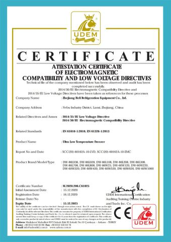 CE certificate from Zhejiang Heerxin Refrigeration Appliance Technology Co., Ltd.