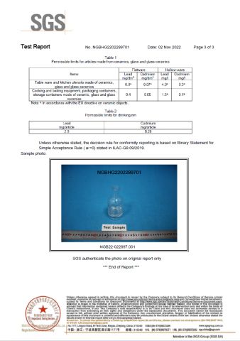 LFGB certificate from Ningbo U-Per Consumer Goods Co., Ltd.