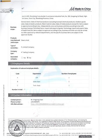 ASGARD-TUV Rheinland certificate from Shandong Asgard Import&Export Co., Ltd
