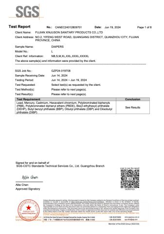 SGS certificate from Fuzhou Shoobb Import and Export Co., Ltd.
