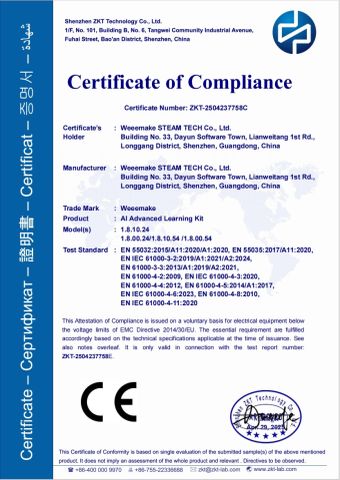 CE Certificate certificate from Weeemake Steam Tech Co., Ltd.