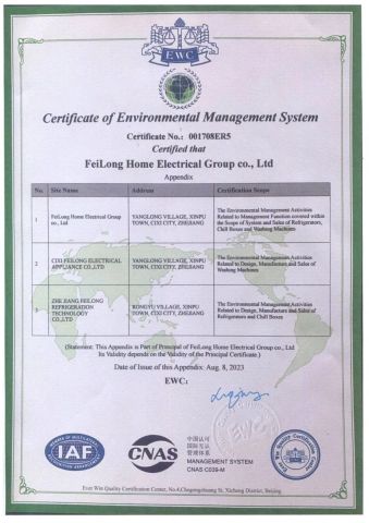 certification certificate from Suzhou Siciliya Electrical Appliances Co., Ltd.