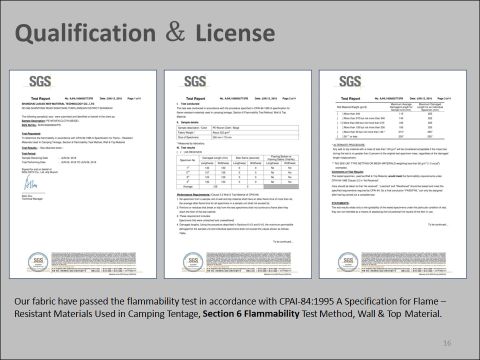 SGS PE Tarpaulin certificate from Qingdao Jinhexin Industrial Products Co., Ltd.