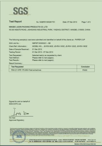 ce3 certificate from NINGBO HAISHU JUDIN PACKING PRODUCTS CO., LTD.