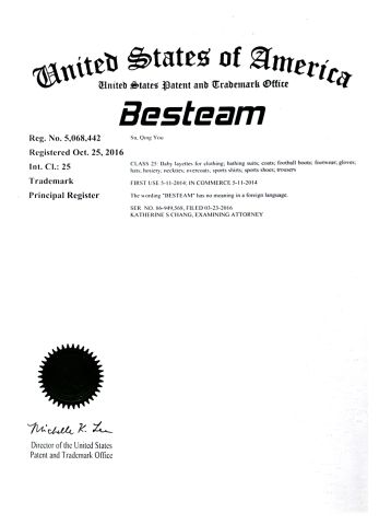 BESTEAM-USA certificate from Xiamen Junmao Technology Co., LTD