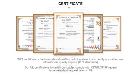 CERTIFICATES certificate from Shenzhen Hanxin Communication Optical Fiber Cable Co., Ltd.
