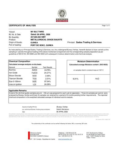 16 CFR 1507 certificate from Sadou Trading & Services Sarlu