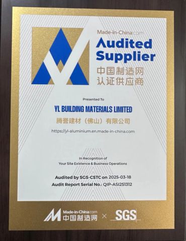 YL certificate from YL BUILDING MATERIALS LIMITED