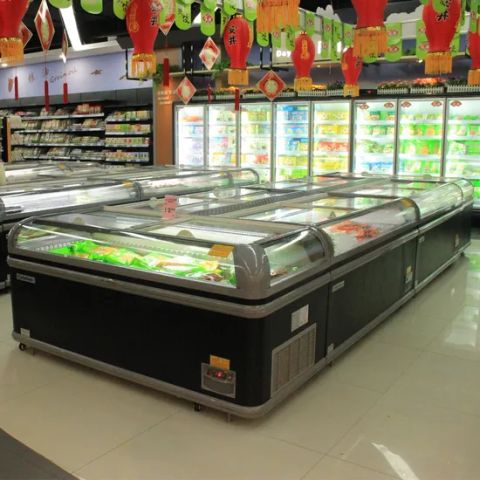Convenience Store Commercial Combination Showcase Island Deep Freezer ...