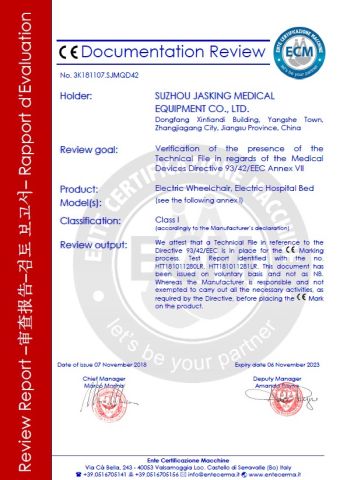 CE certificate from Suzhou Jasking Medical Equipment Co., Ltd.