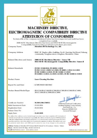 Certificates certificate from SHENZHEN HS TECHNOLOGY CO., LTD