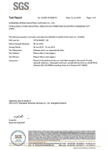 ROHS certificate from Jaye Heater Technology (Huizhou) Co., Ltd.
